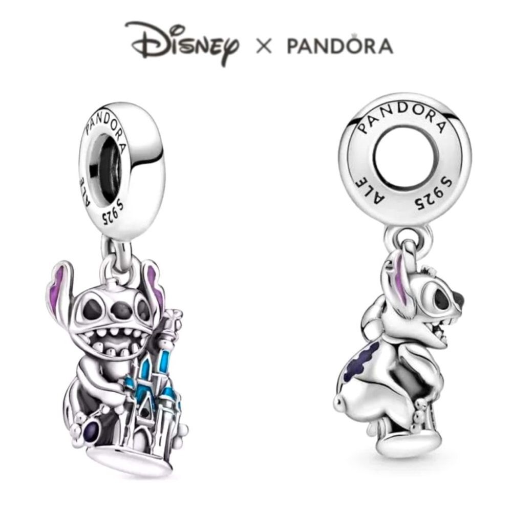 NWOT Pandora X Disney Stitch & Fantasyland Castle Dangle Charm - 799437C01